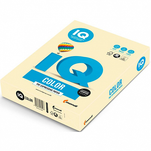 Бумага цветная для печати IQ Color бежевая пастель BE66 (А4, 80 г/кв.м, 500 листов)     